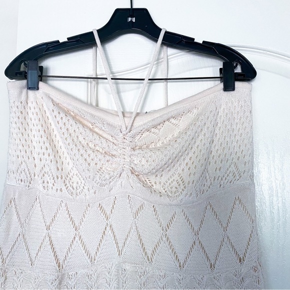 Farm Rio Dress Anthropologie Crochet Maxi Strapless Beach White XL NWT - Picture 4 of 7